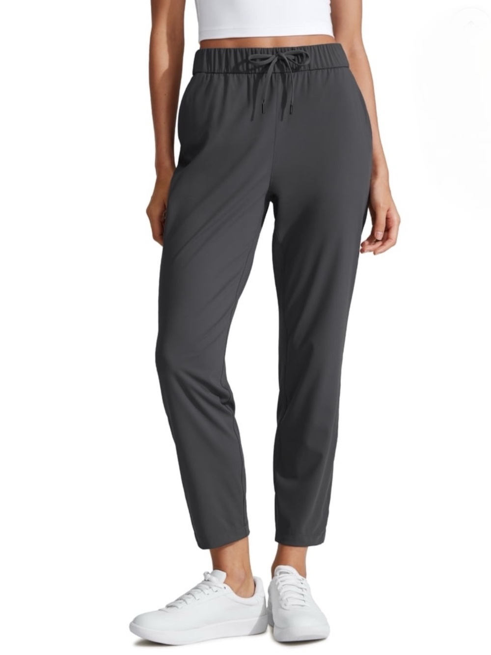 NWT CRZ YOGA 4-Way Stretch Gray Workout Pants Women’s Size Large